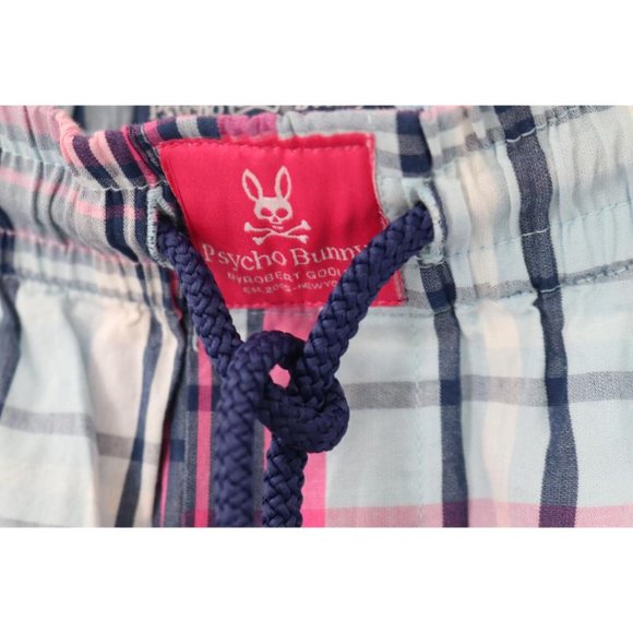 NWT Psycho Bunny Shorts Mens XL Plaid Drawstring Cotton Elastic Waist - Picture 3 of 11